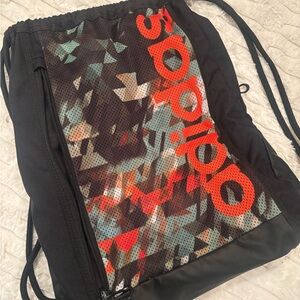 Adidas Men's Black and Red Geometric Backpack